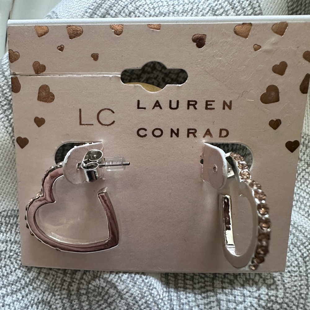 LC Lauren Conrad Heart Earrings NWT